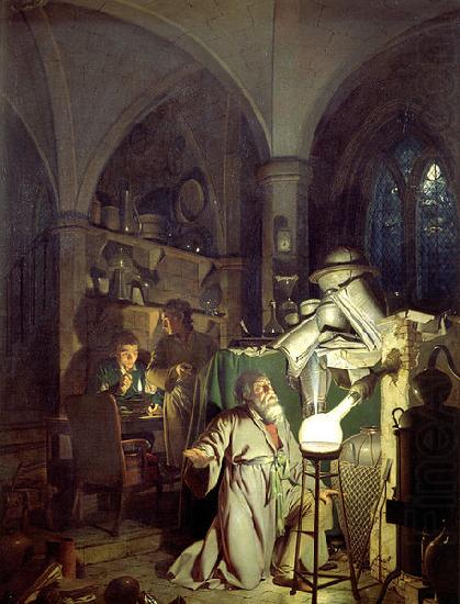 Joseph wright of derby The Alchemist Discovering Phosphorus or The Alchemist in Search of the Philosophers Stone china oil painting image